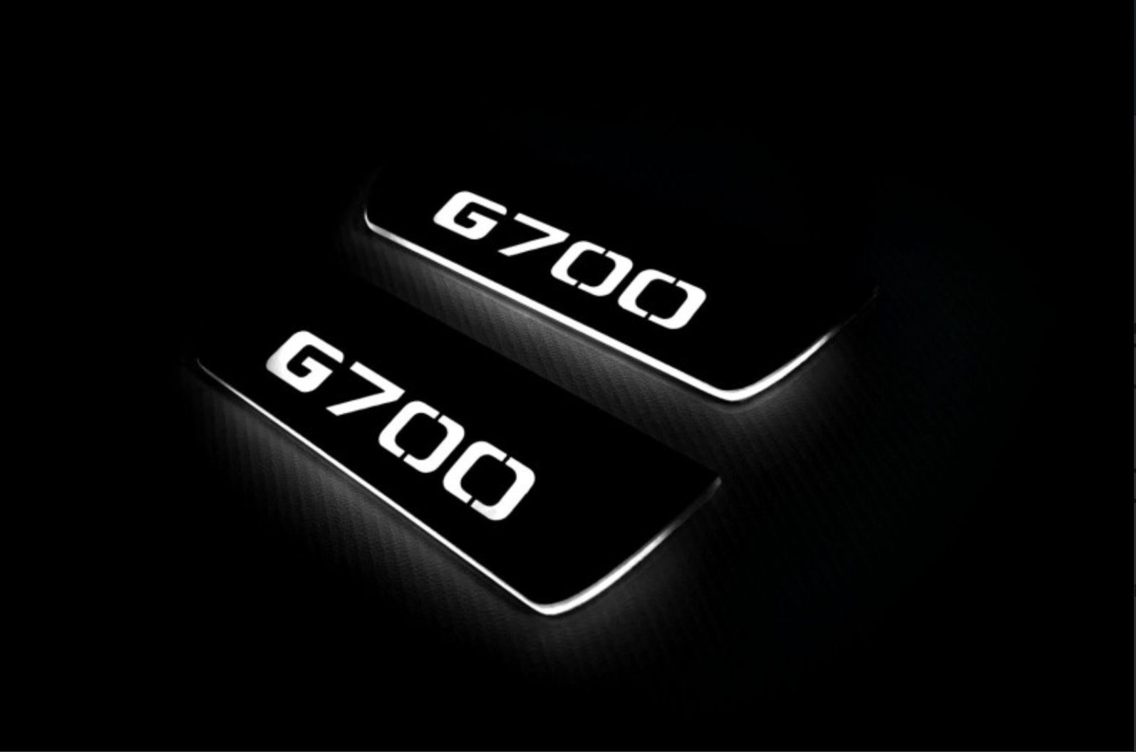 Mercedes G-Class W464 2018+ stainless steel illuminated entry guards with Brabus G700 logo