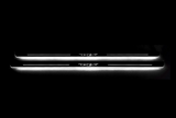 RAM 1500 V 2019+ stainless steel illuminated door sill protectors with Illuminated TRX logo