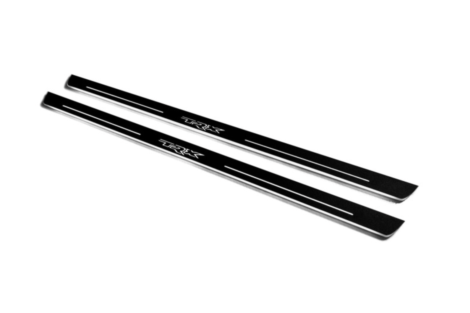 RAM 1500 V 2019+ stainless steel illuminated door sill protectors with Illuminated TRX logo