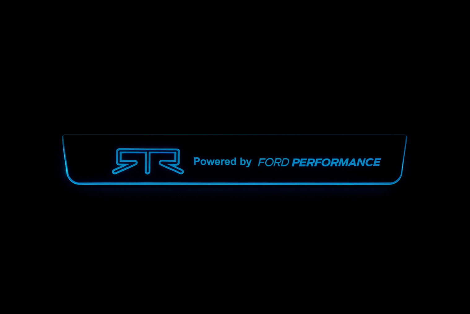 Illuminated LED Door Sill Tread Plates Ford Mustang VII 2023+ With RTR Perfomance Logo Ford Led Door Sills opdesign