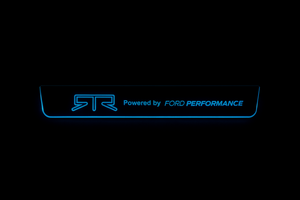 Illuminated LED Door Sill Tread Plates Ford Mustang VII 2023+ With RTR Perfomance Logo Ford Led Door Sills opdesign