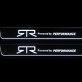 Illuminated LED Door Sill Tread Plates Ford Mustang VII 2023+ With RTR Perfomance Logo Ford Led Door Sills opdesign