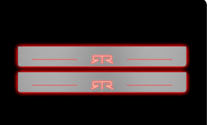 Illuminated LED Door Sill Tread Plates Ford Mustang VII 2023+ With RTR Logo Ford Led Door Sills opdesign