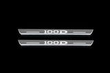 Tesla Model S 2012+ stainless steel LED door sill plates with 100D logo