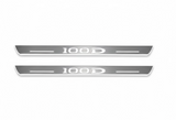 stainless steel door sill plates for Tesla Model S 2012+ with 100D logo