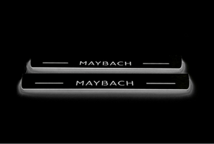 Illuminated LED Door Sill Tread Plates Mercedes GLS II 2019+ With Maybach Logo Mercedes Led Door Sills opdesign