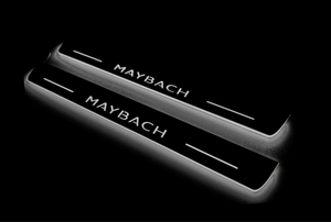 Illuminated LED Door Sill Tread Plates Mercedes GLS II 2019+ With Maybach Logo Mercedes Led Door Sills opdesign