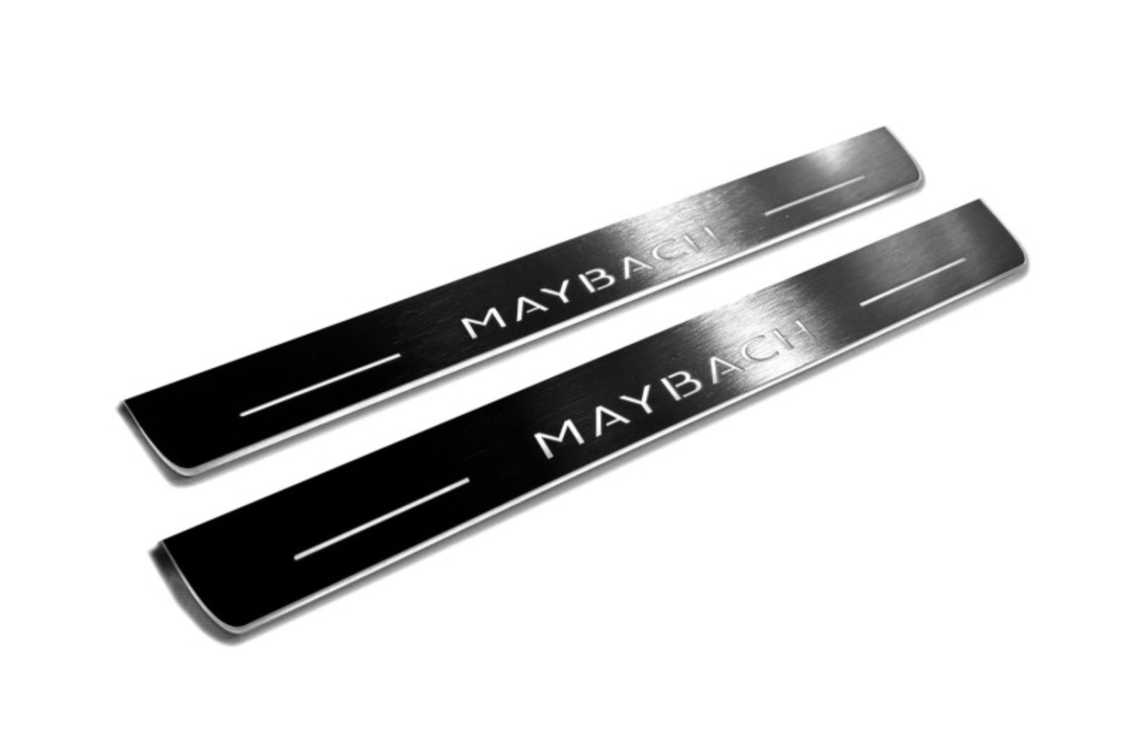 LED door sill plates Mercedes GLS II X167 2019+ in stainless steel with Maybach logo