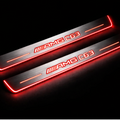 Illuminated LED Door Sill Tread Plates Mercedes C W204 2007-2014 With AMG C63 Logo Mercedes Led Door Sills opdesign