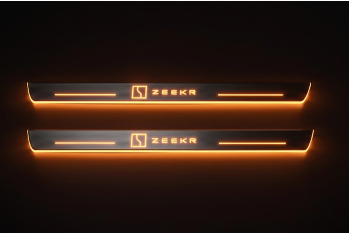 Zeekr 001 2021+ stainless steel LED door sill plates with Zeekr logo