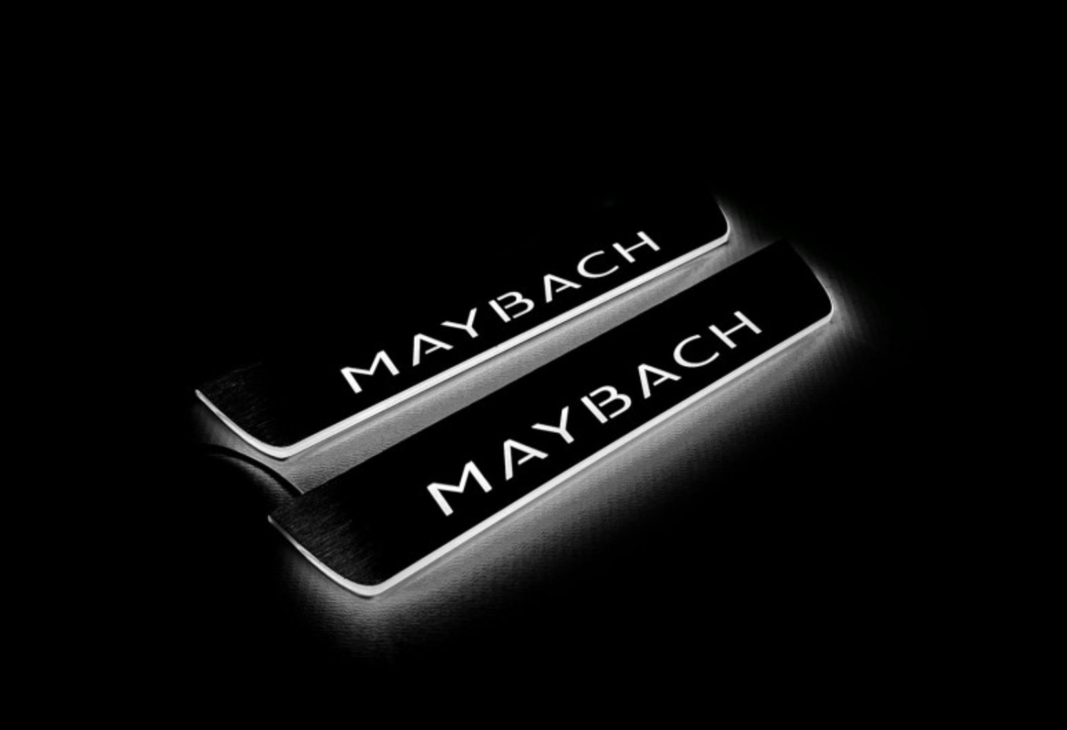 Illuminated LED Door Sills – Tread Plates Mercedes S-Class W222 2013-2020 With Maybach Logo LED Illuminated Mercedes Led Door Sills opdesign