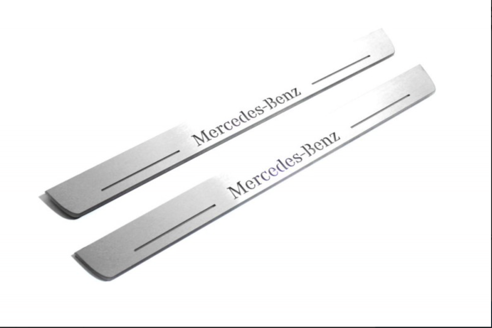 LED door sill plates Mercedes G-Class W465 2024+ in stainless steel with Mercedes-Benz logo