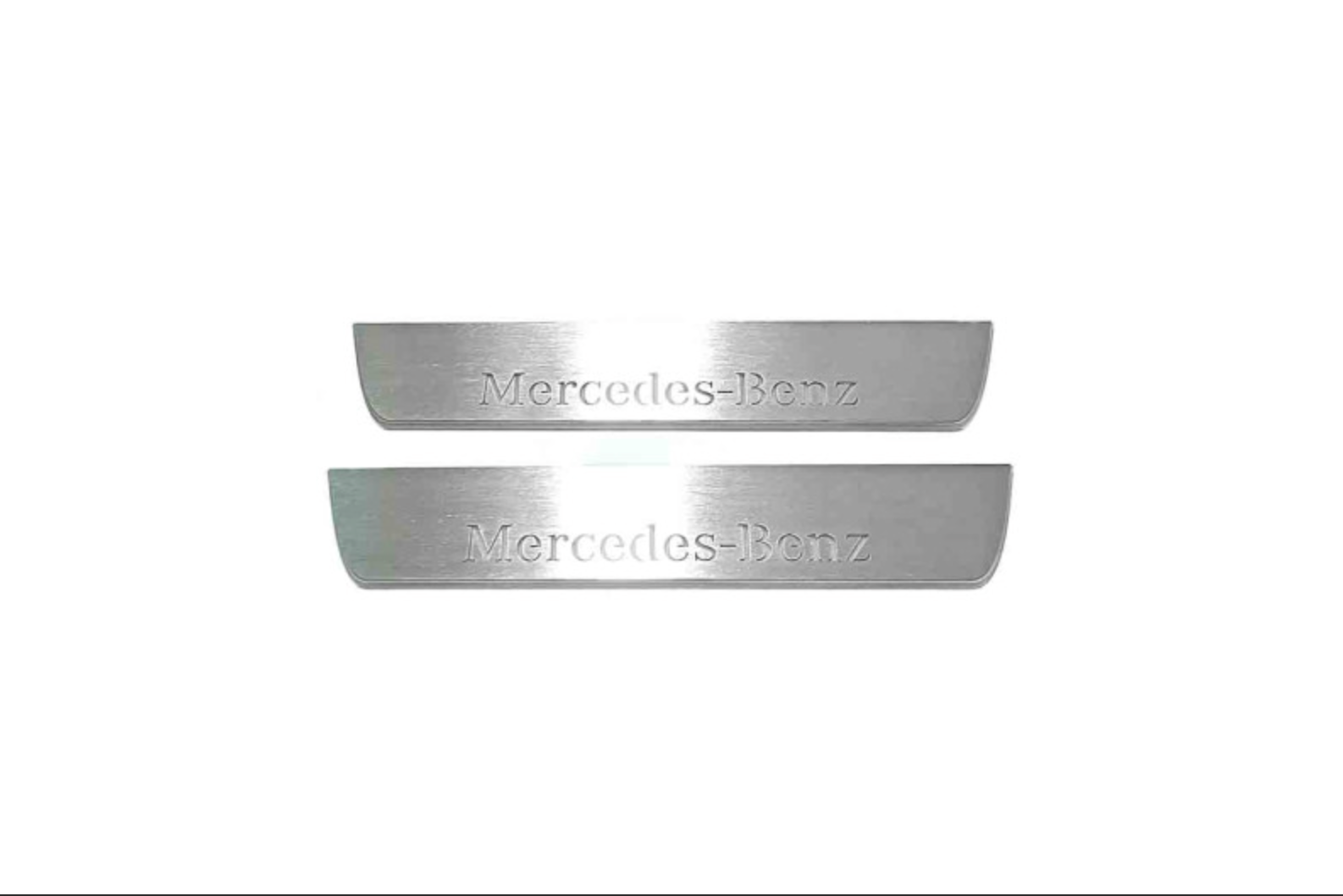 Mercedes G-Class W465 2024+ door sill plates in stainless steel with Mercedes-Benz logo