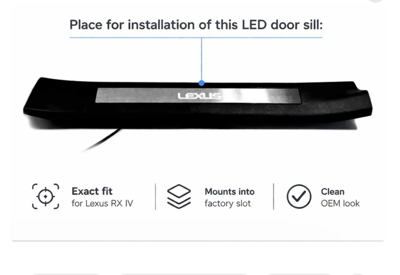 Lexus RX IV 2015+ stainless steel LED door sill plates with Lexus logo