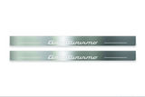 stainless steel LED door sill plates with Maserati GranTurismo I 2007+ with GranTurismo logo