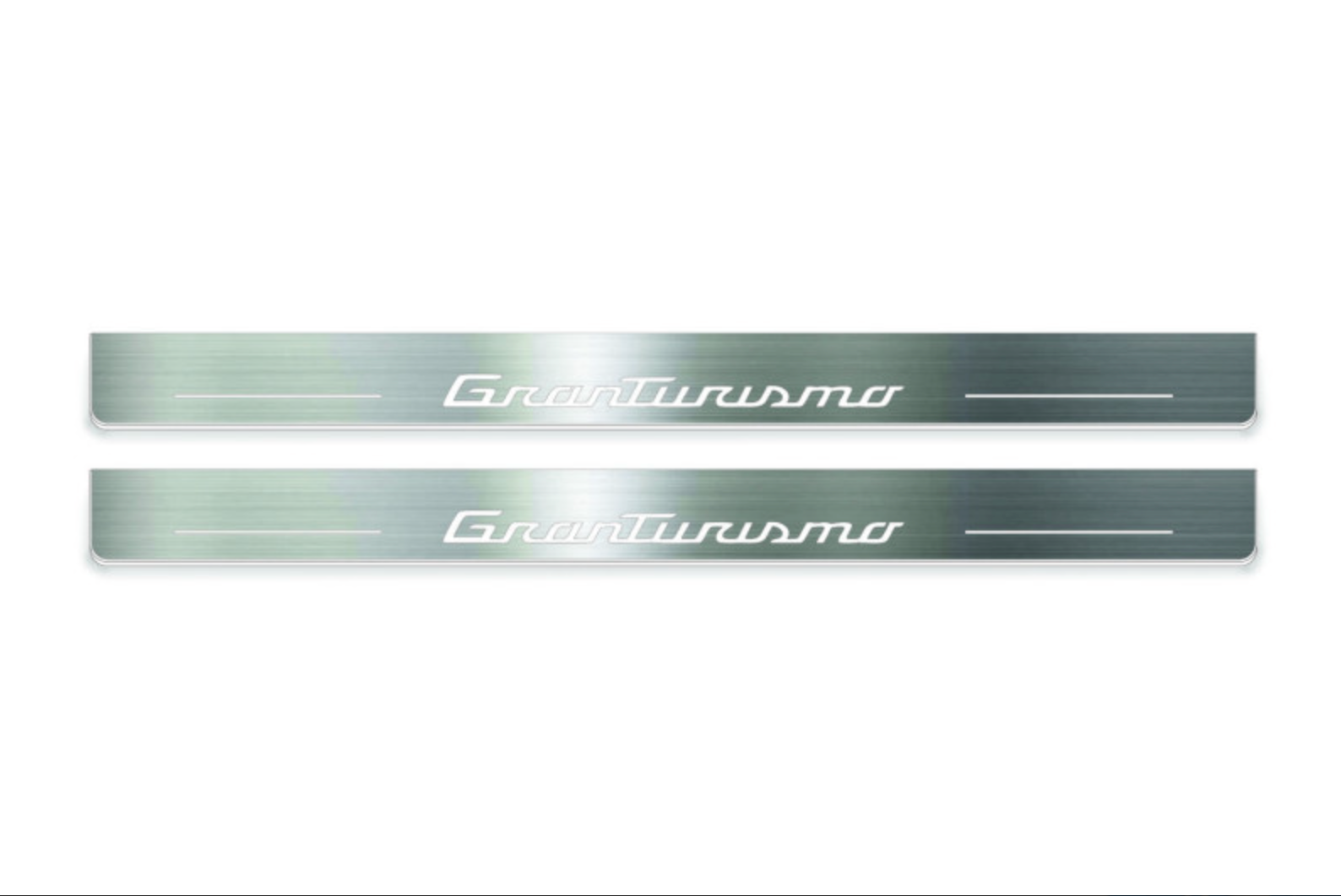 stainless steel LED door sill plates with Maserati GranTurismo I 2007+ with GranTurismo logo