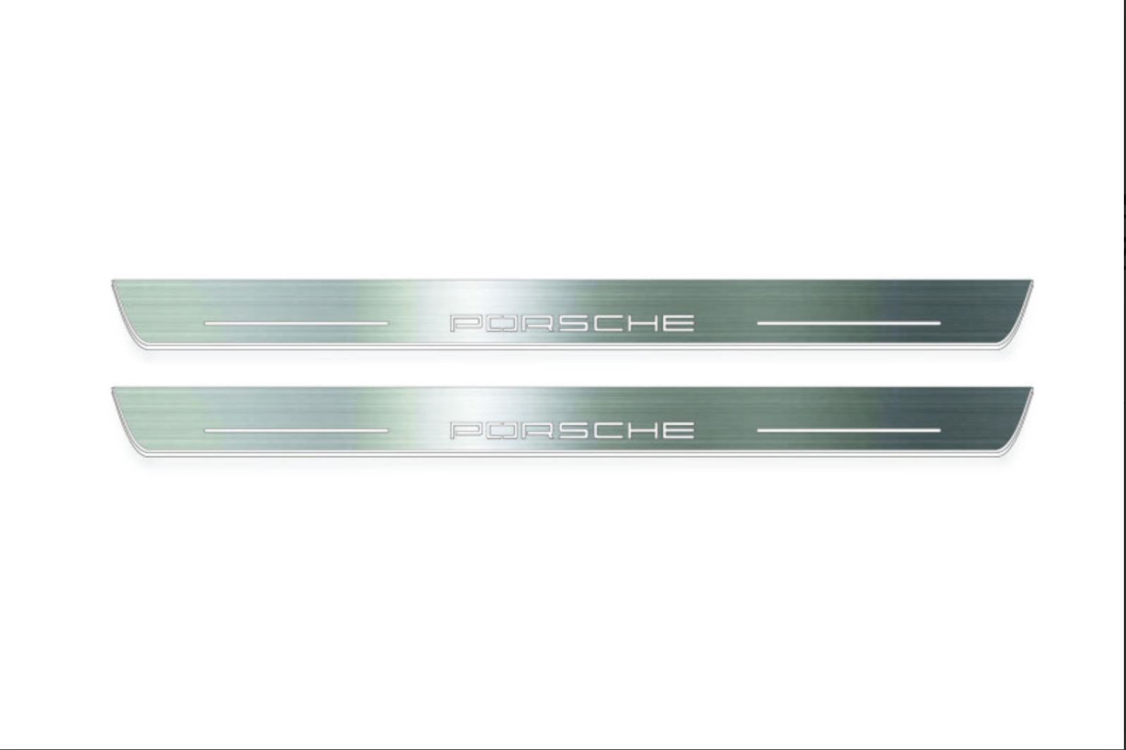 Porsche Cayenne III 2017+ LED door sill plates stainless steel with Porsche logo