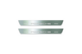 Porsche Cayenne III 2017+ door sill plates in stainless steel with Porsche logo