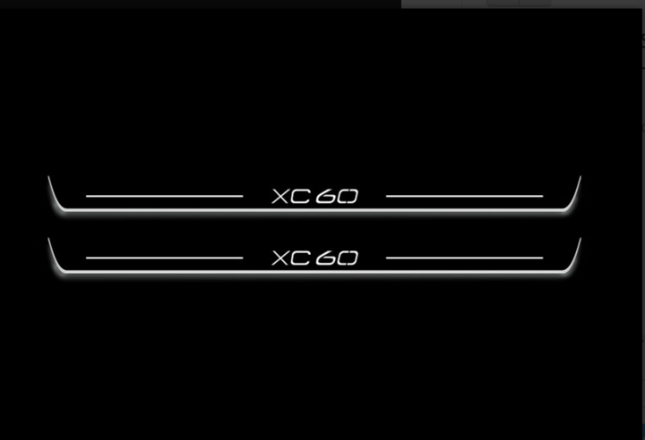 stainless steel door sill plates for Volvo XC60 II 2017+ with XC60 logo