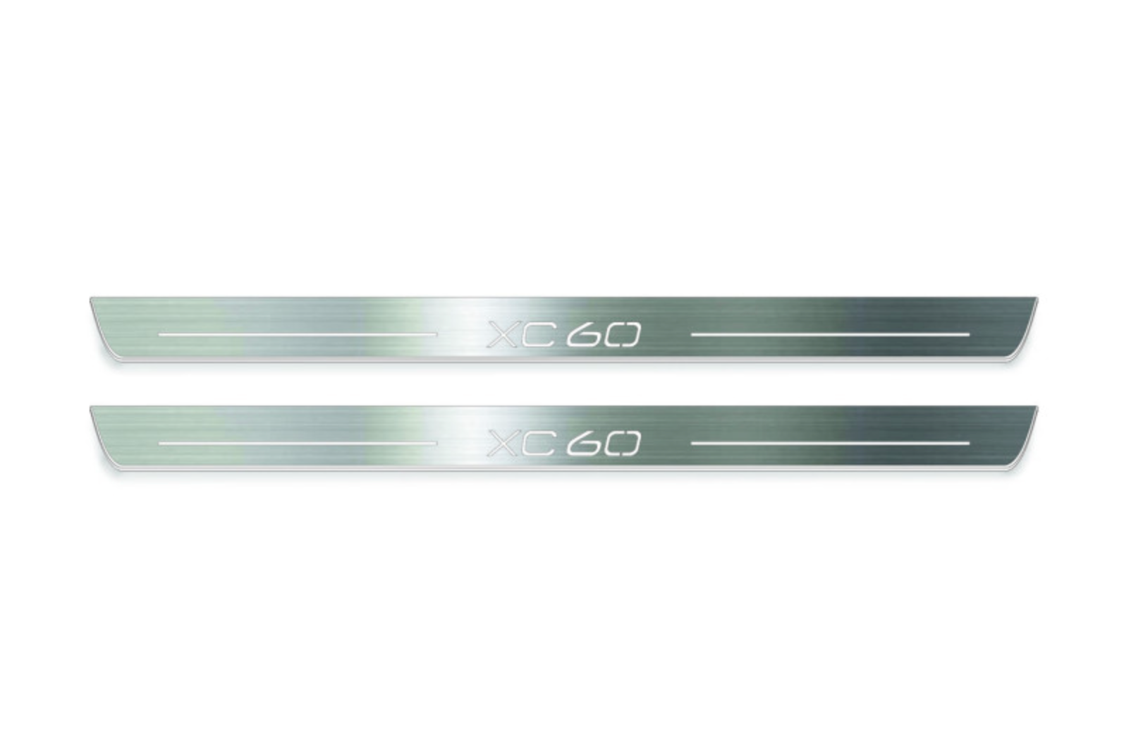 stainless steel door sill plates for Volvo XC60 II 2017+ with XC60 logo