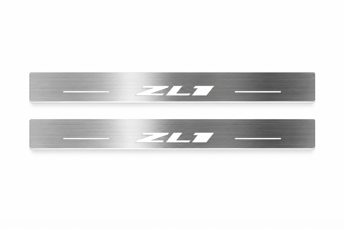 Chevrolet Camaro VI 2016+ door sill plates in stainless steel with Camaro ZL1 logo
