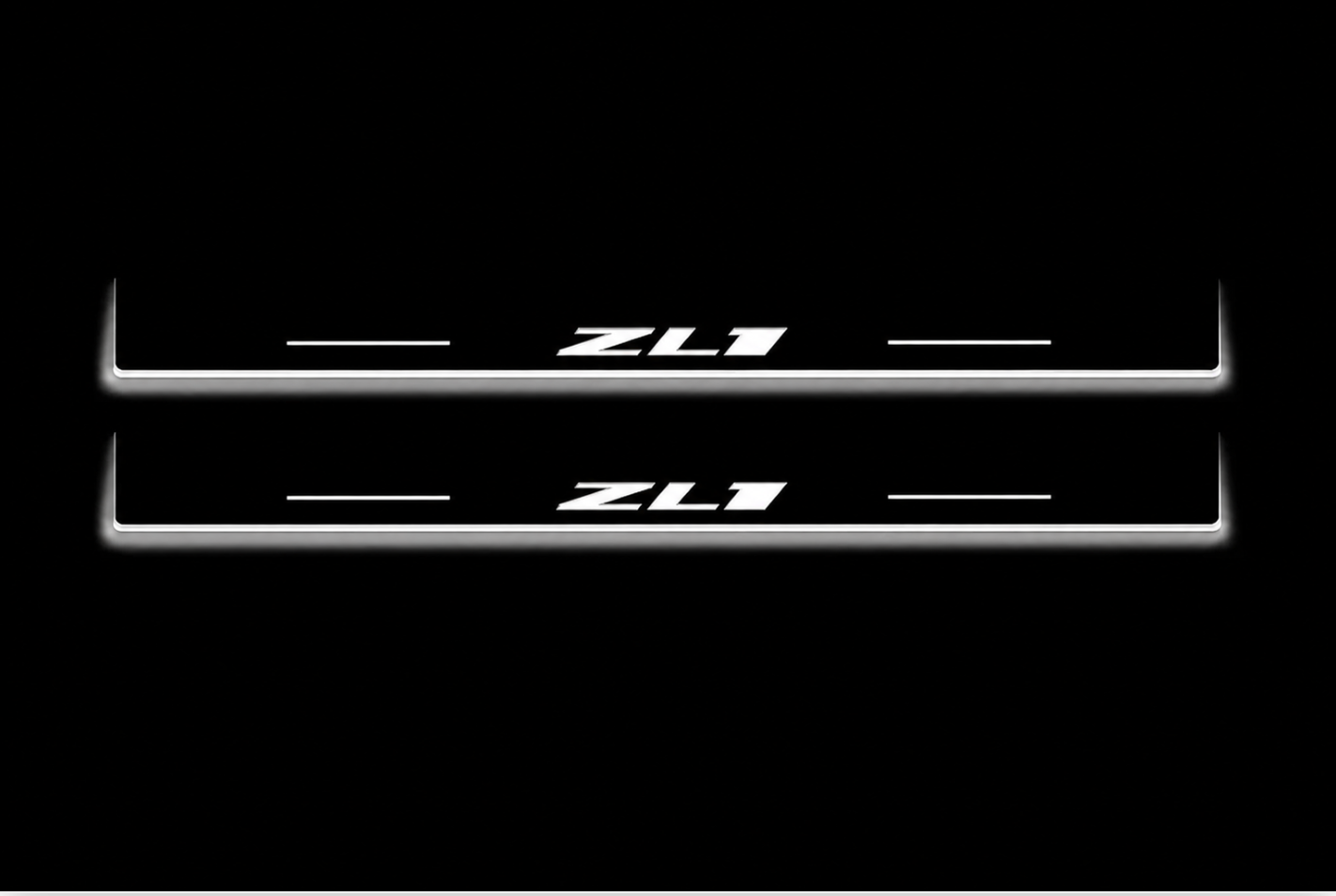 Chevrolet Camaro VI 2016+ door sill plates in stainless steel with Camaro ZL1 logo