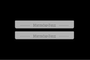 Illuminated LED Door Sill Tread Plates Mercedes C-Class W206 2021+ With Mercedes-Benz Logo Mercedes Led Door Sills opdesign
