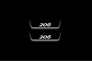 Peugeot 206 1996-2006 LED Door Sills Illuminated Scuff 206 Logo Stainless Steel Entry Guards