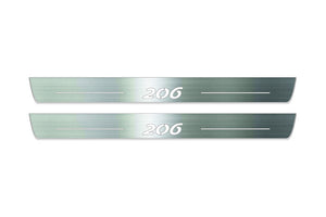 Peugeot 206 1996-2006 LED Door Sills Illuminated Scuff 206 Logo Stainless Steel Entry Guards