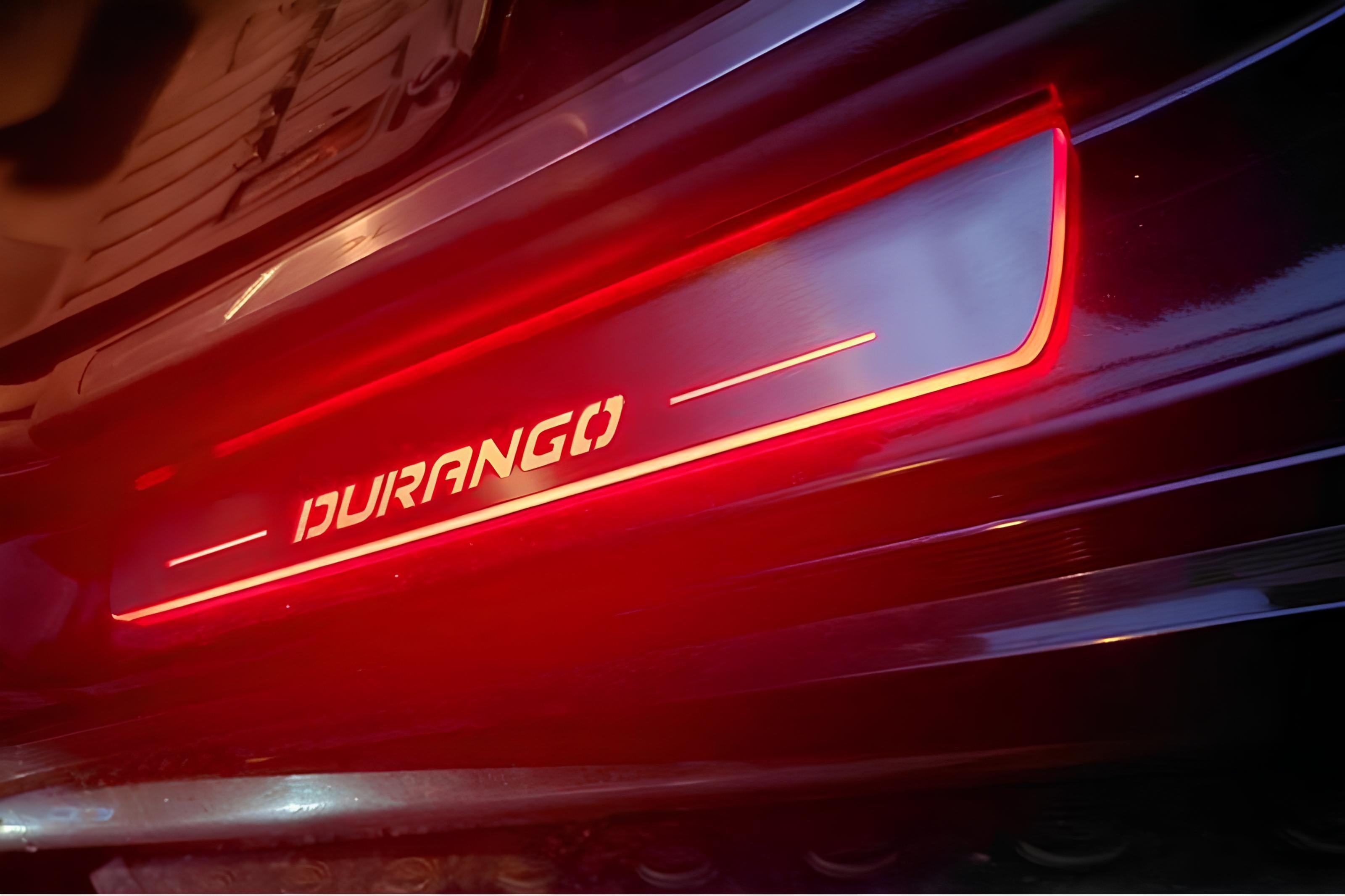 Illuminated LED Door Sill Tread Plates Dodge Durango III 2011+ With Durango Logo Dodge Led Door Sills opdesign