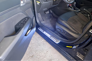 Illuminated LED Door Sill Tread Plates Hyundai Elantra V (MD) 2011-2016 With Elantra Logo Hyundai Led Door Sills opdesign