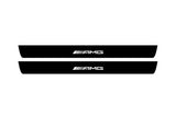Mercedes E W212 2009+ illuminated door sill protectors stainless steel with AMG logo