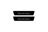 Mercedes E W211 2002+ door sill plates in stainless steel with Mercedes-Benz logo