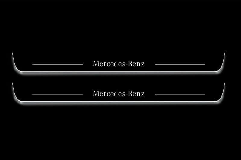 Mercedes E (C207) Coupe W212 Stainless LED Door Sills – Mercedes Logo