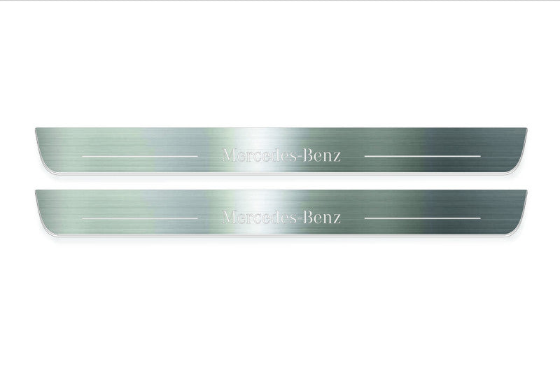 Mercedes E (C207) Coupe W212 Stainless LED Door Sills – Mercedes Logo