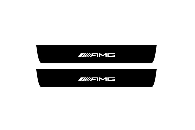 Mercedes E W213 2016-2023 Illuminated Matte Sill Plates with logo AMG Mercedes Led Door Sills PRO opdesign
