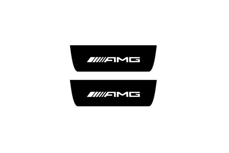 stainless steel illuminated door sill protectors for Mercedes E W213 2016+ with AMG logo