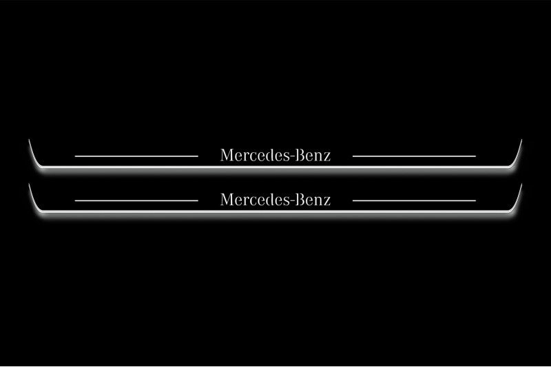 Mercedes S-Class C217 Stainless LED Door Sills – Mercedes-Benz Logo
