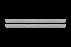 Mercedes S-Class C217 2014-2020 LED Door Sills Illuminated Scuff Mercedes-Benz Logo Stainless Steel Entry Guards Door Sills D
