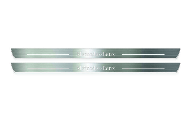 Mercedes S-Class C217 Stainless LED Door Sills – Mercedes-Benz Logo