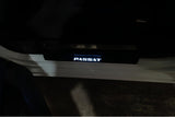 matte black coated stainless steel illuminated door sill protectors for Volkswagen Passat B8 2015+ with Passat logo