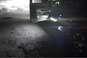 Illuminated LED Door Sill Tread Plates Honda Pilot II 2008-2015 With Pilot Logo Honda Led Door Sills opdesign
