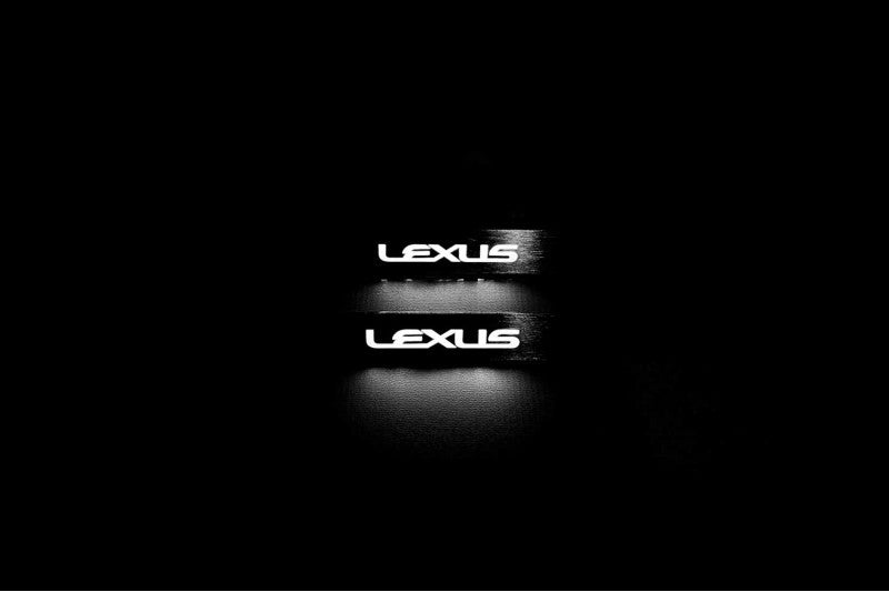 stainless steel LED door sill plates for Lexus RX II XU30 2003+ with Lexus logo
