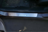 LED door sill plates Dacia Logan II 2013+ stainless steel with Logan logo