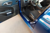 Chrysler 200 II 2015+ stainless steel LED door sill plates with Chrysler logo