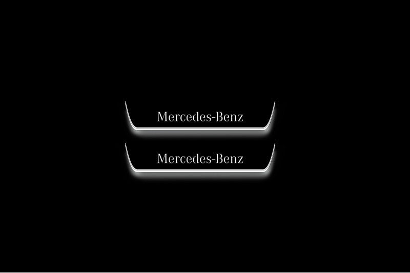 Mercedes S-Class W222 Stainless LED Door Sills – Mercedes-Benz Logo