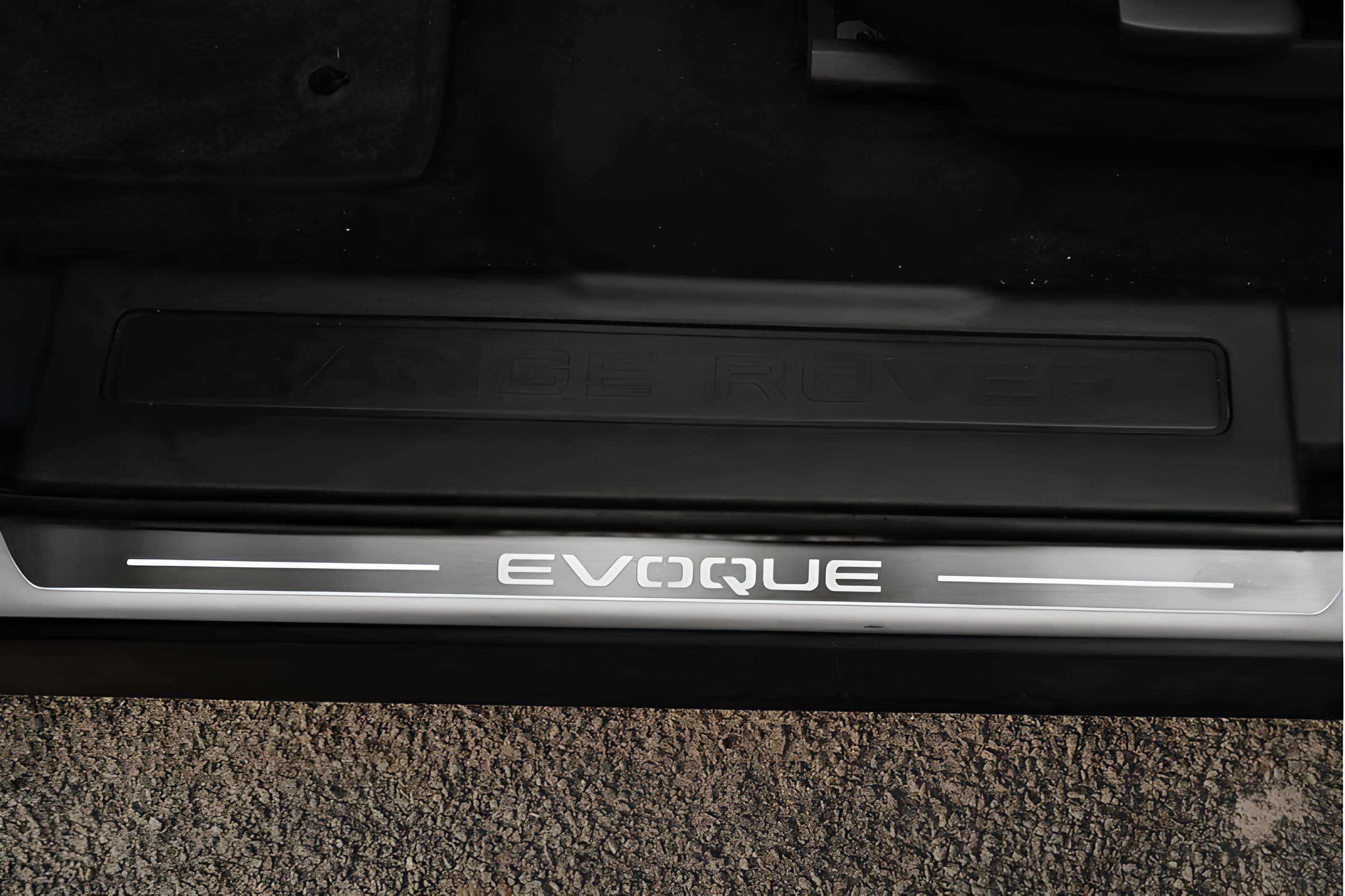 Illuminated LED Door Sill Tread Plates Range Rover Evoque I With Evoque Logo Range Rover Led Door Sills opdesign