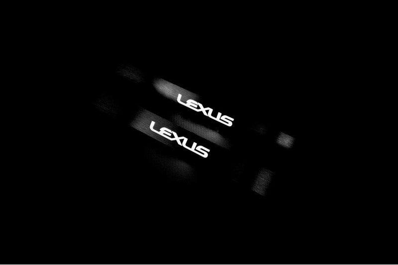 LED door sill plates Lexus RX II XU30 2003+ stainless steel with Lexus logo