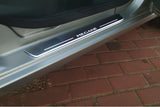 LED door sill plates Renault Megane III 2009+ in stainless steel with Megane logo