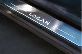 stainless steel door sill plates for Dacia Logan II 2013+ with Logan logo